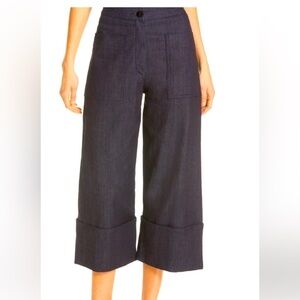 Kate Spade Women’s Cuffed Cropped Coullotte Blue Jeans New Size 14 defaced